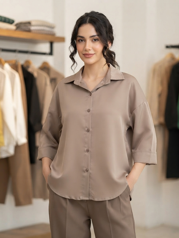 شومیز کرپ ژاکلین ساده